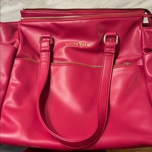 White Elm Cranberry Red Gemini Tote Bag